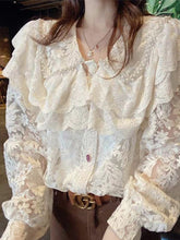 Carregar imagem no visualizador da galeria, Design Sense Niche Lace Sweet And Chic Blouse For Women