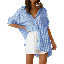 Carregar imagem no visualizador da galeria, Women's Fashion Loose Casual Plaid Shirt