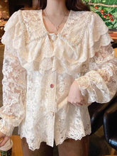 Carregar imagem no visualizador da galeria, Design Sense Niche Lace Sweet And Chic Blouse For Women