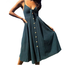Carregar imagem no visualizador da galeria, Women Summer Dresses Sleeveless Backless Strap Long Close-fitting Sheath Female Party Evening Dresses Vestidos