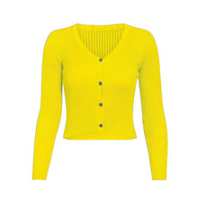 Carregar imagem no visualizador da galeria, Misswim Sexy buttons knitted sweater cardigan women Slim