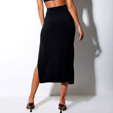 Carregar imagem no visualizador da galeria, Irregular High Waist Split Skirt Slim Temperament Long Skirt