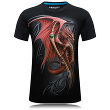Carregar imagem no visualizador da galeria, Men's 3D Red Dragon Print T-shirt