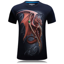 Carregar imagem no visualizador da galeria, Men's 3D Red Dragon Print T-shirt