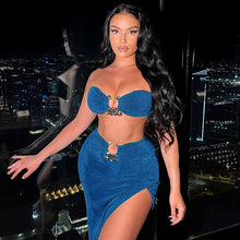 Carregar imagem no visualizador da galeria, Women's Fashion Skirt Two-piece Set