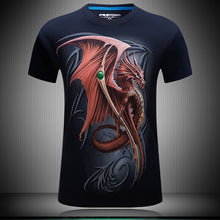 Carregar imagem no visualizador da galeria, Men's 3D Red Dragon Print T-shirt