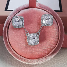 Carregar imagem no visualizador da galeria, Square Ornament Luxury Ear Stud Necklace