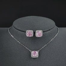 Carregar imagem no visualizador da galeria, Square Ornament Luxury Ear Stud Necklace