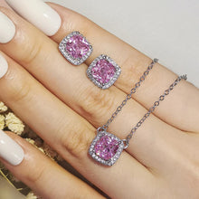 Carregar imagem no visualizador da galeria, Square Ornament Luxury Ear Stud Necklace