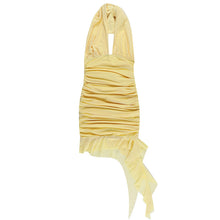 Carregar imagem no visualizador da galeria, Women's Knitted Hanging Neck Sexy Deep V-neck Ruffle Package Hip Hot Girl Dress