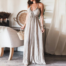 Carregar imagem no visualizador da galeria, Summer New Solid Color Sexy Backless U-neck Strap Back Dress