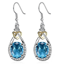 Carregar imagem no visualizador da galeria, Fine Jewelry S925 Sterling Silver Blue Sapphire Earrings