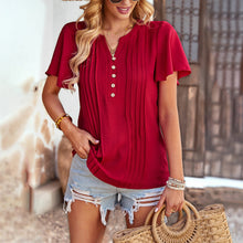 Carregar imagem no visualizador da galeria, Women's Loose Shirt Casual Short-sleeved Top