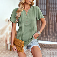 Carregar imagem no visualizador da galeria, Women's Loose Shirt Casual Short-sleeved Top