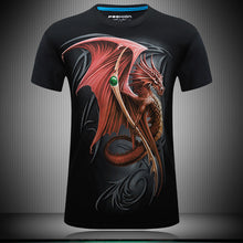 Carregar imagem no visualizador da galeria, Men's 3D Red Dragon Print T-shirt
