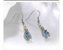 Carregar imagem no visualizador da galeria, Fine Jewelry S925 Sterling Silver Blue Sapphire Earrings