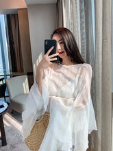 Carregar imagem no visualizador da galeria, Women's Chiffon Two Piece Ruffle Top