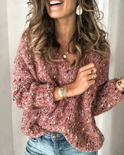 Carregar imagem no visualizador da galeria, Solid print casual V-neck knit