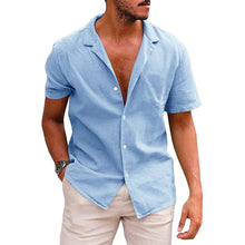 Carregar imagem no visualizador da galeria, Men's Summer Loose Solid Color Button Shirt