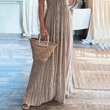 Carregar imagem no visualizador da galeria, Summer New Solid Color Sexy Backless U-neck Strap Back Dress