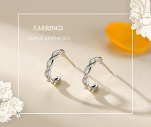 Carregar imagem no visualizador da galeria, S925 Silver Twisted Rope C-Shaped Stud Earrings