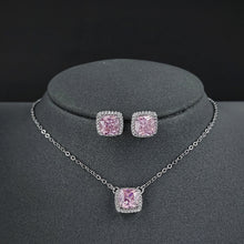 Carregar imagem no visualizador da galeria, Square Ornament Luxury Ear Stud Necklace