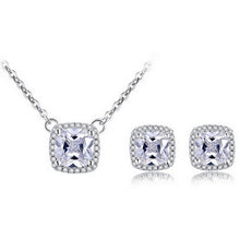 Carregar imagem no visualizador da galeria, Square Ornament Luxury Ear Stud Necklace