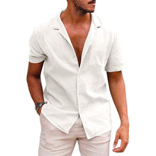 Carregar imagem no visualizador da galeria, Men's Summer Loose Solid Color Button Shirt