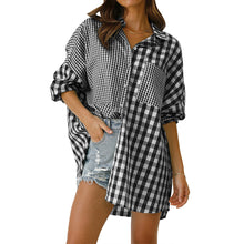 Carregar imagem no visualizador da galeria, Women's Fashion Loose Casual Plaid Shirt