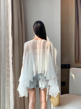 Carregar imagem no visualizador da galeria, Women's Chiffon Two Piece Ruffle Top