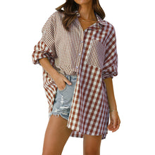 Carregar imagem no visualizador da galeria, Women's Fashion Loose Casual Plaid Shirt