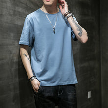 Carregar imagem no visualizador da galeria, Men Short Sleeved Round Neck Solid Color Clothes