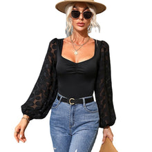 Carregar imagem no visualizador da galeria, Square Collar Lace Sexy Top Women