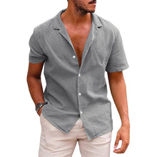 Carregar imagem no visualizador da galeria, Men's Summer Loose Solid Color Button Shirt