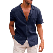 Carregar imagem no visualizador da galeria, Men's Summer Loose Solid Color Button Shirt
