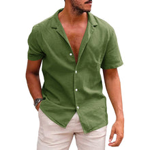 Carregar imagem no visualizador da galeria, Men's Summer Loose Solid Color Button Shirt