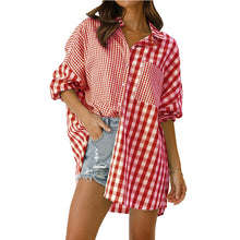 Carregar imagem no visualizador da galeria, Women's Fashion Loose Casual Plaid Shirt