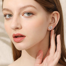 Carregar imagem no visualizador da galeria, Heart Stud Earrings 925 Sterling Silver Heart Earrings Small Earrings Kitten Earrings Jewelry Gift for Women Girls Kids Ladies
