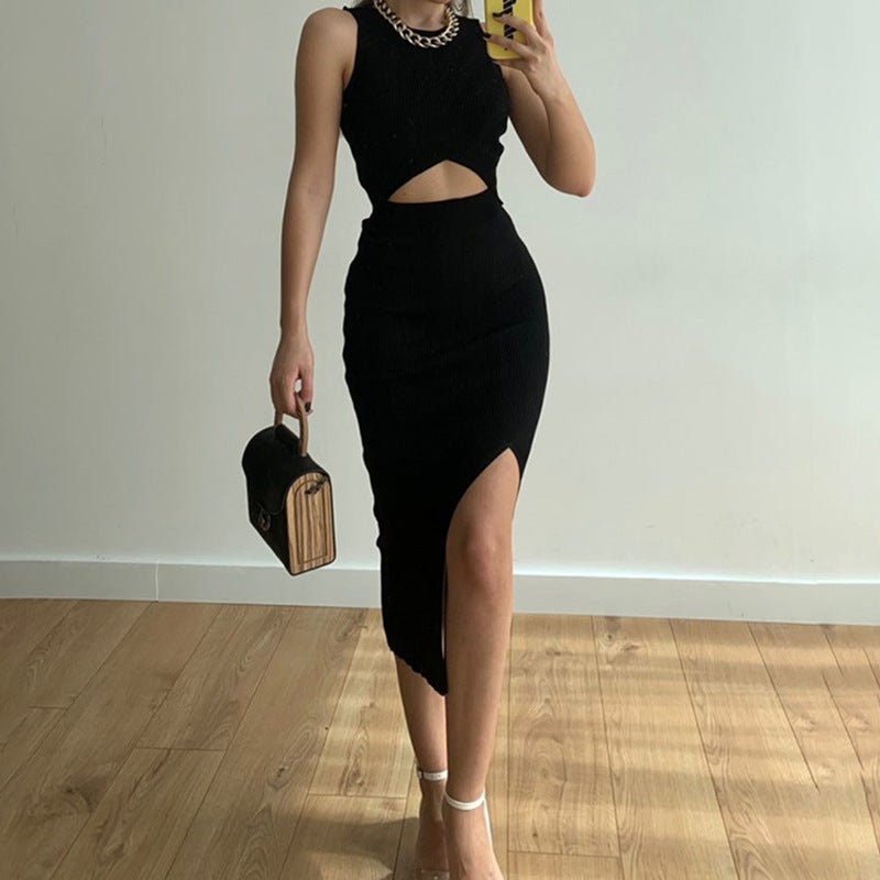Fashion New Elastic Slim Bag Hip Skirt Two-piece Women