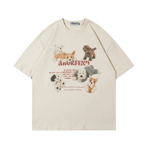 Hip Hop Retro Cartoon Printed Short Sleeve Men