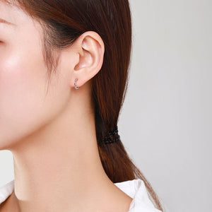 S925 Silver Twisted Rope C-Shaped Stud Earrings