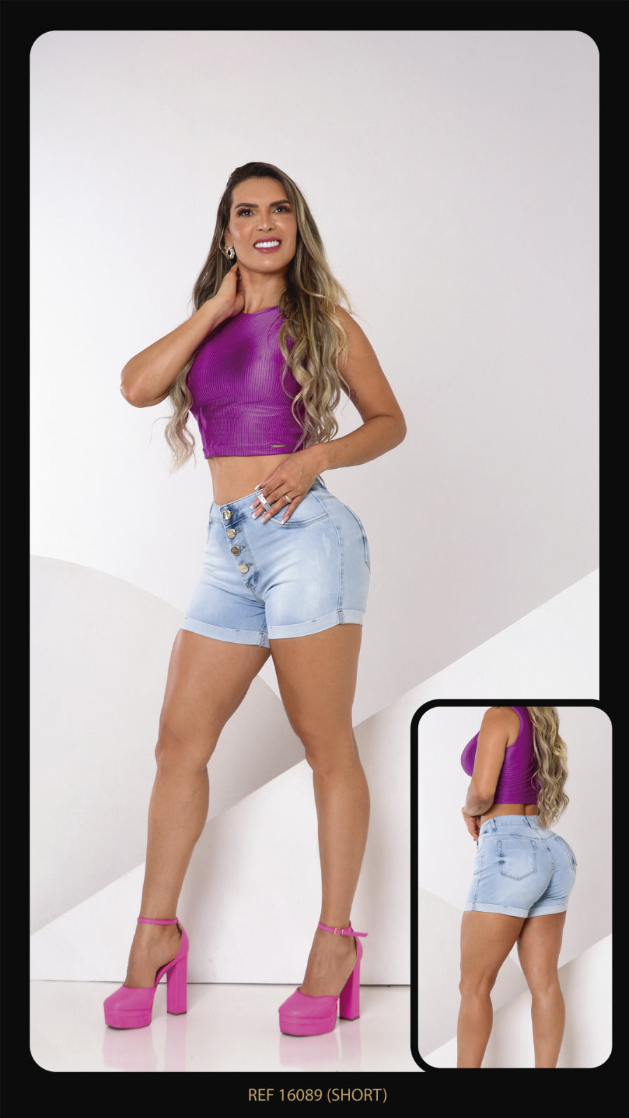 Short Curto Strass Colante