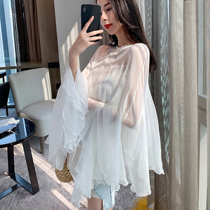 Women's Chiffon Two Piece Ruffle Top